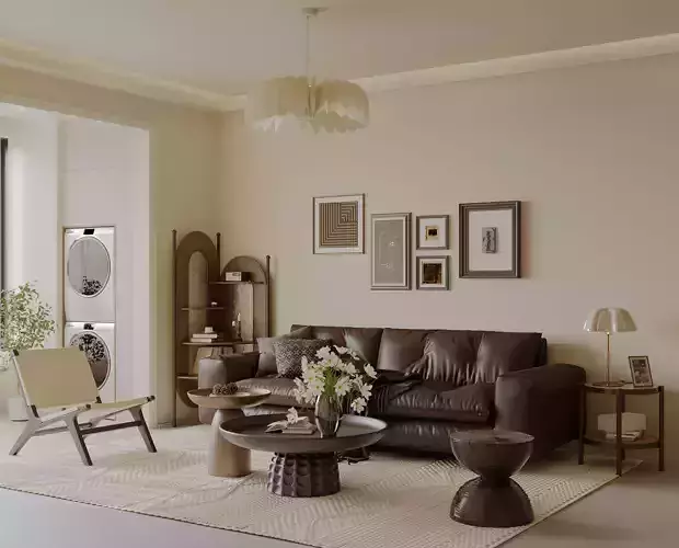Luxury living room dining room interior scenes 28 3D model