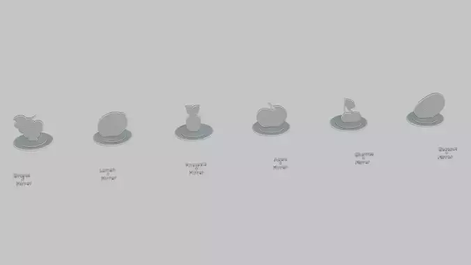 Fruits Mini Pack Emoji Statues 3D print model