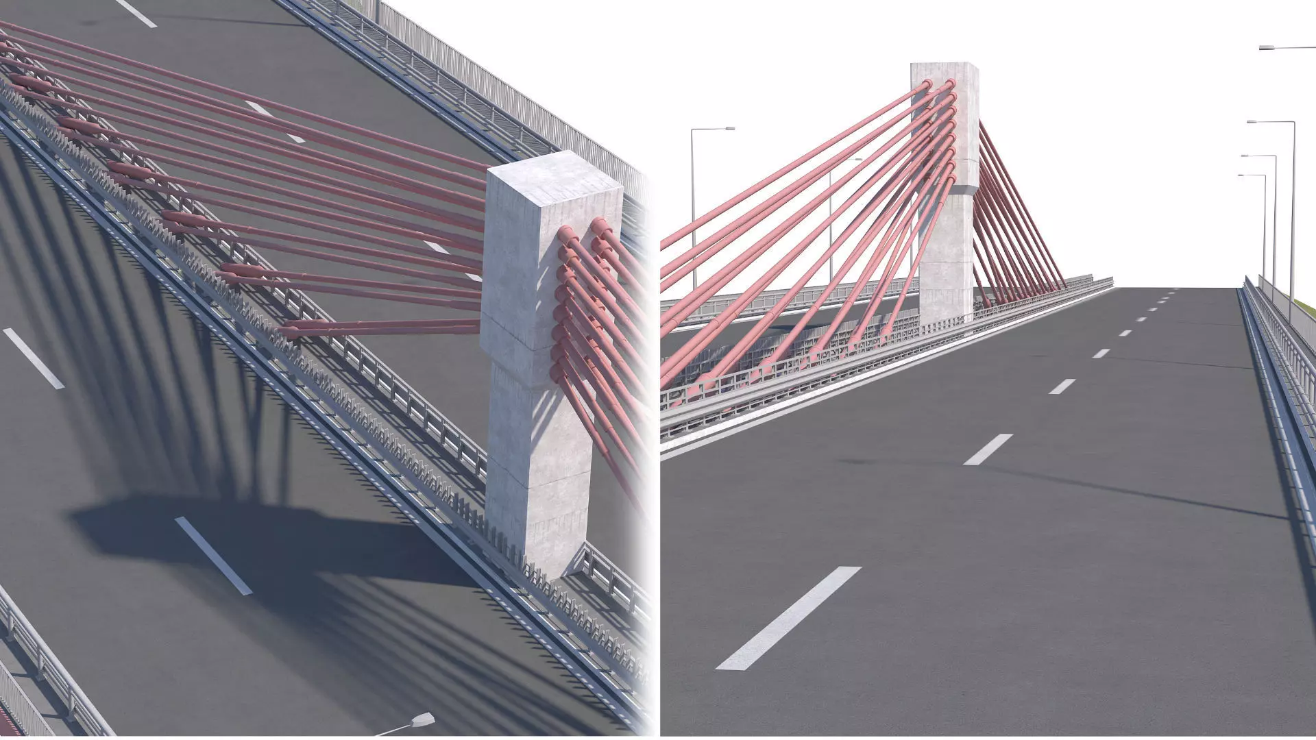 Bridge span suspension structure construction kit 3D model_9