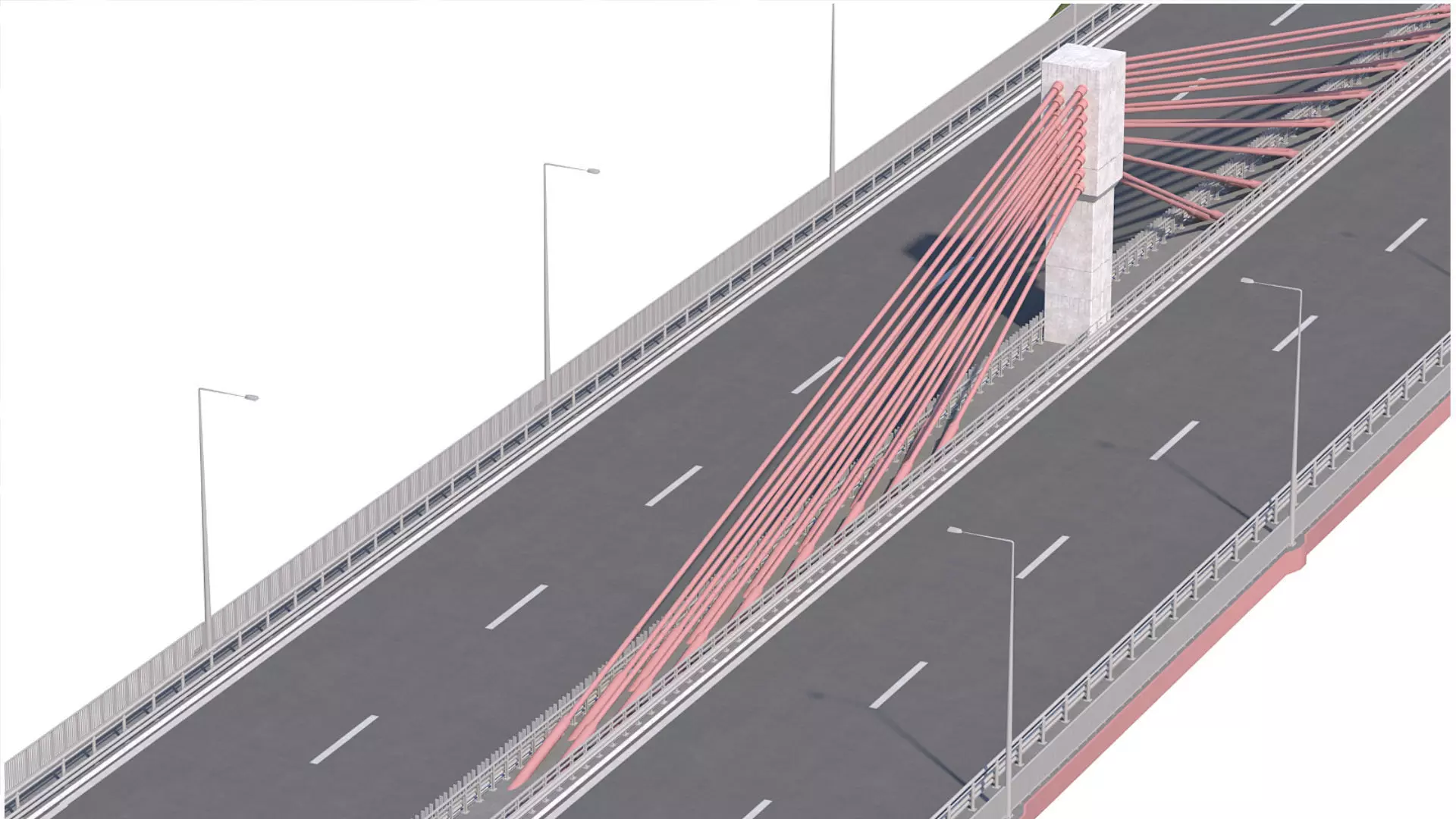 Bridge span suspension structure construction kit 3D model_11