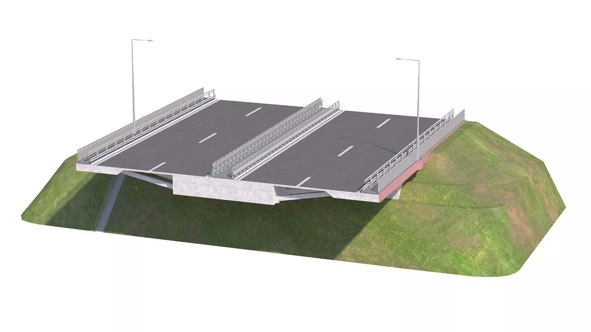 Bridge span suspension structure construction kit 3D model_5