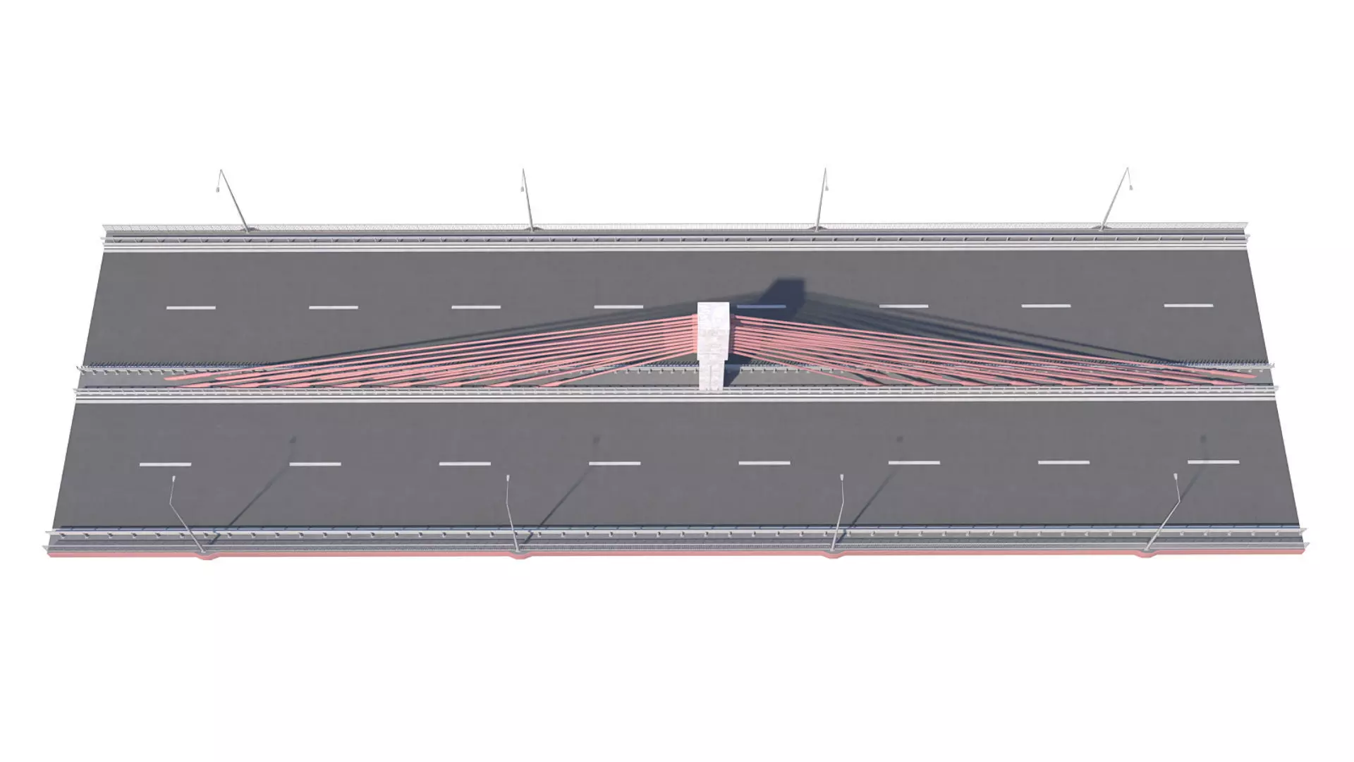 Bridge span suspension structure construction kit 3D model_7