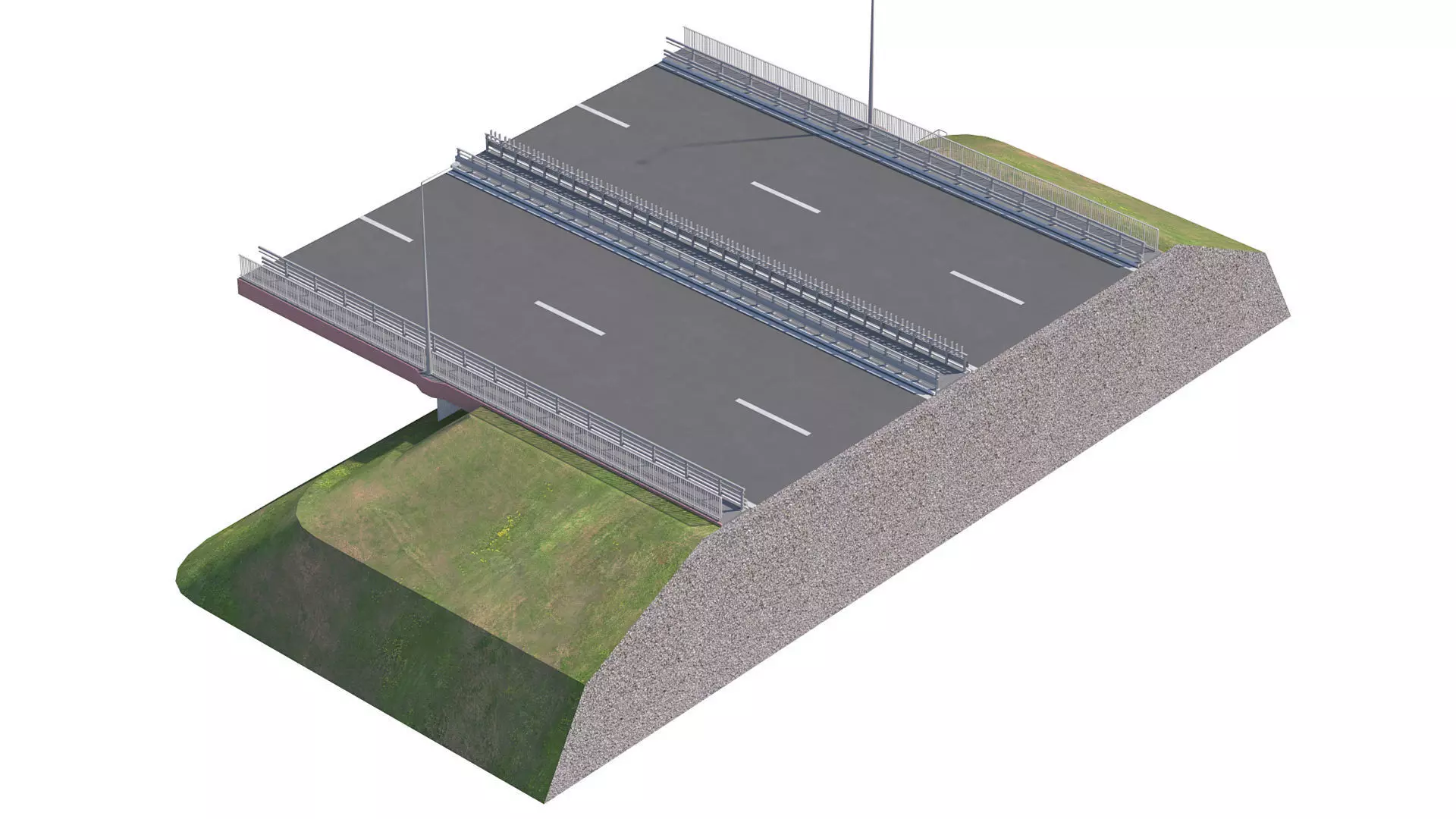 Bridge span suspension structure construction kit 3D model_4