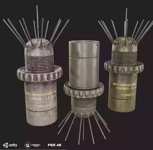 Landmine Bounding mine Low-poly 3D model