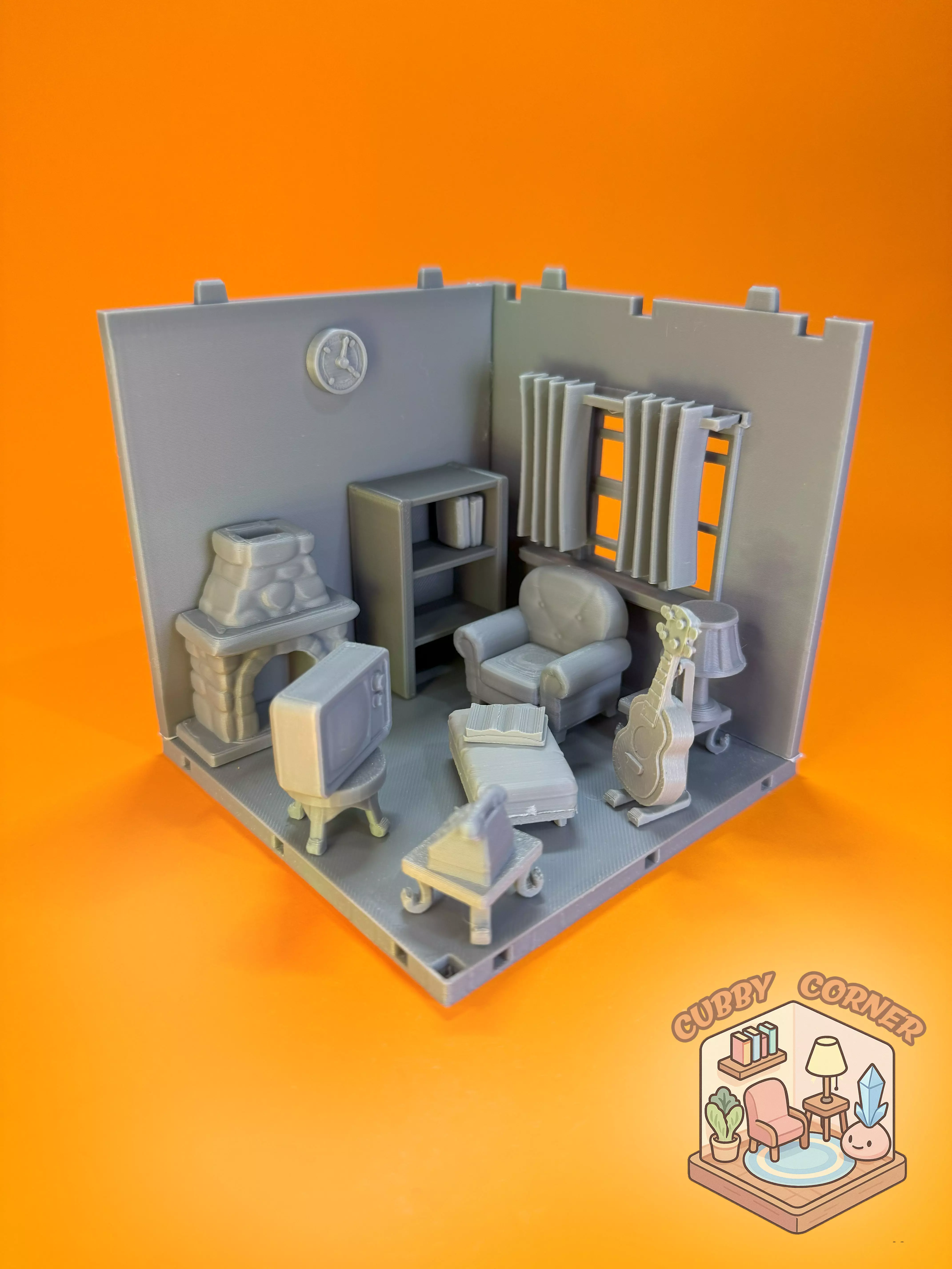3D PRINTABLE DIORAMA LIVING ROOM 3D print model_0