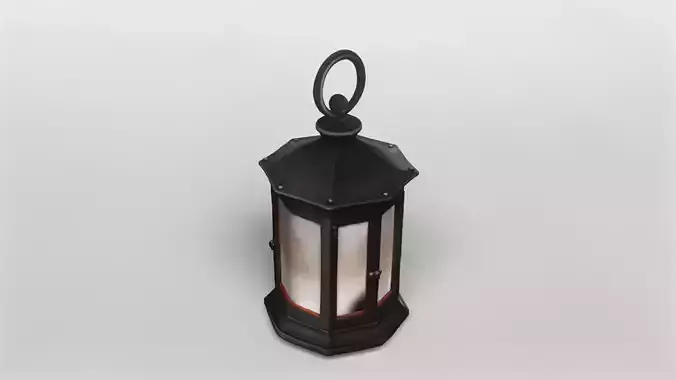 Classic Black Metal Lantern 3D Model