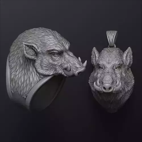 Wild Boar Pendant Ring Collection 
