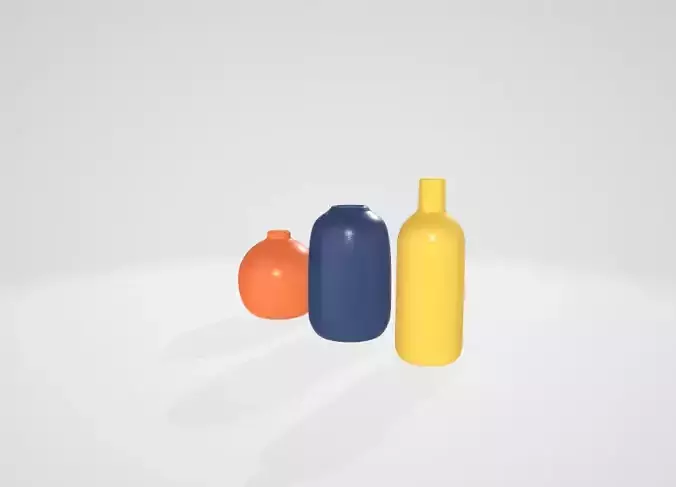 GAOSHENG Ceramic Vase Set of 3 Low-poly 3D model