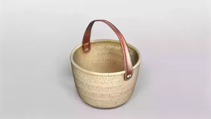 Handwoven Straw Tote Bag with Leather Handles