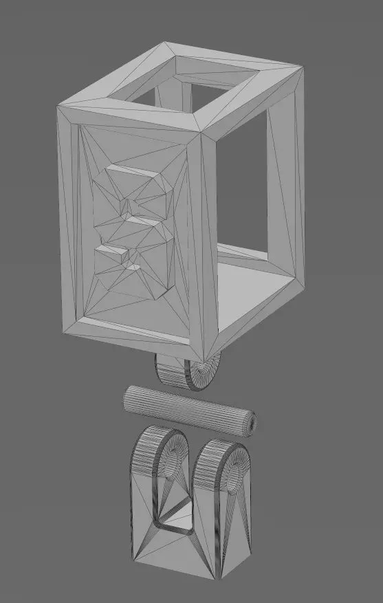 S letter varsity font 12x10x10mm enamel bail link 3D print model_13