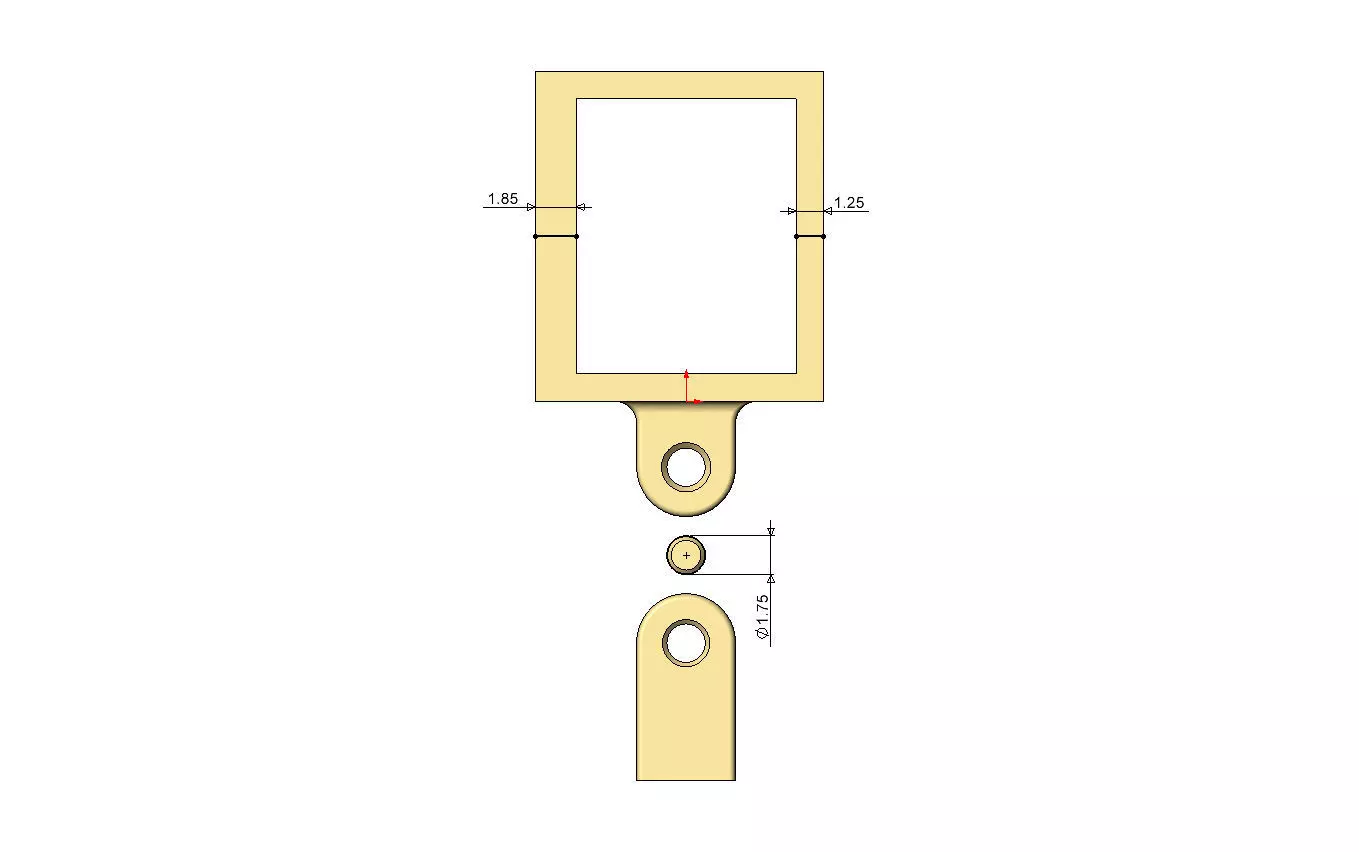 S letter varsity font 12x10x10mm enamel bail link 3D print model_8