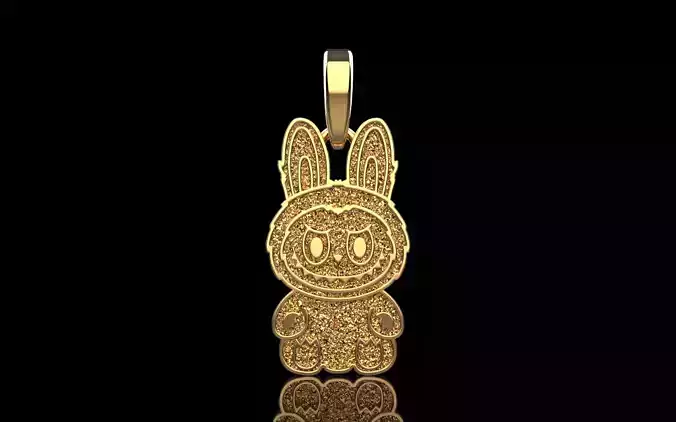 labubu pendant with texture model 1404