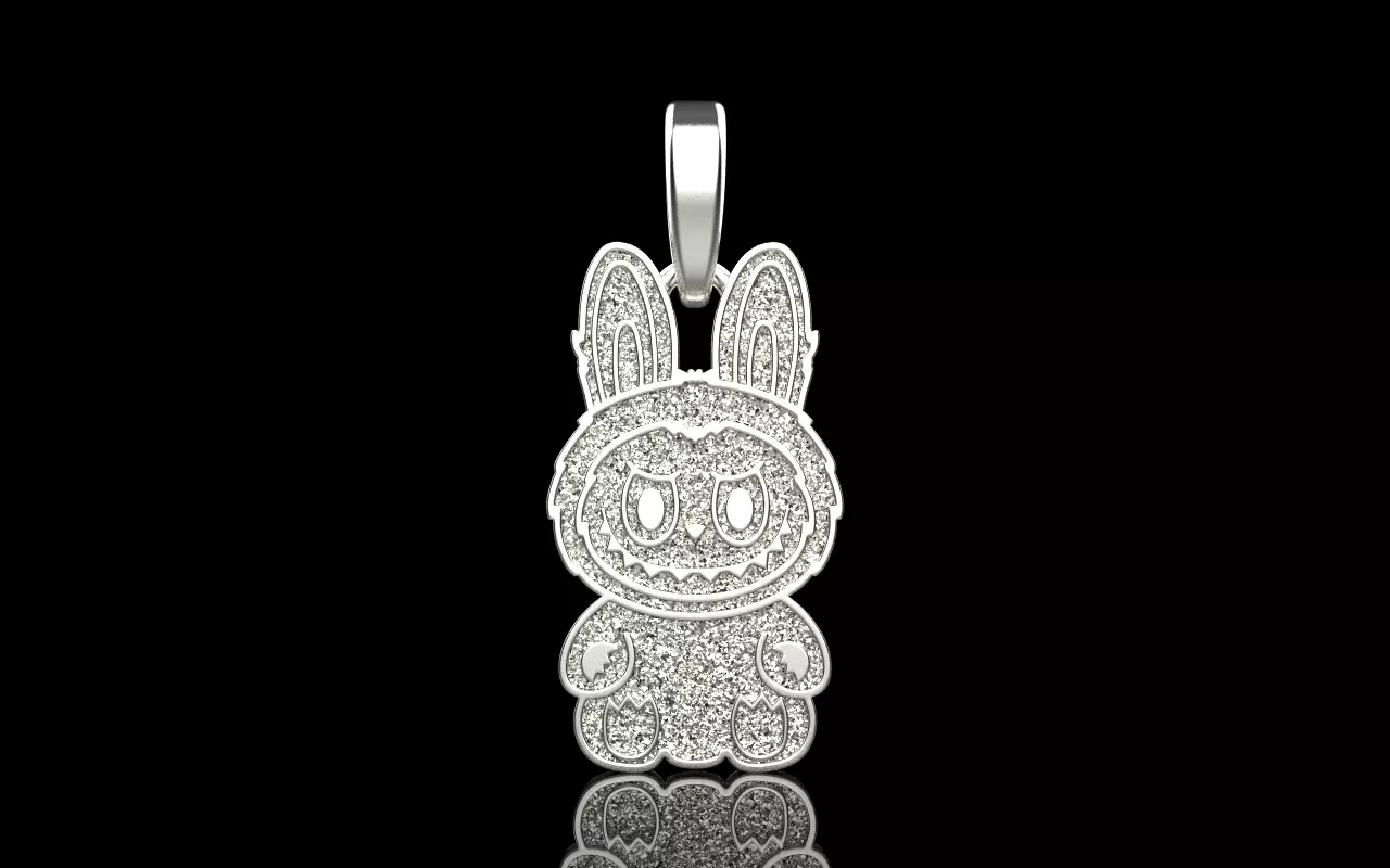 labubu pendant with texture model 1404 3D print model_12