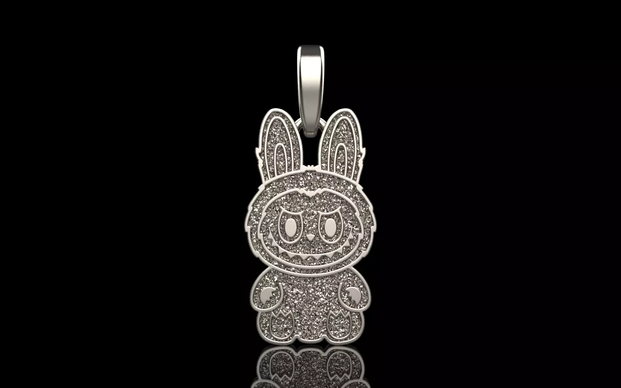 labubu pendant with texture model 1404 3D print model_10