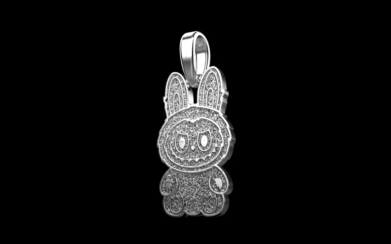 labubu pendant with texture model 1404 3D print model_25