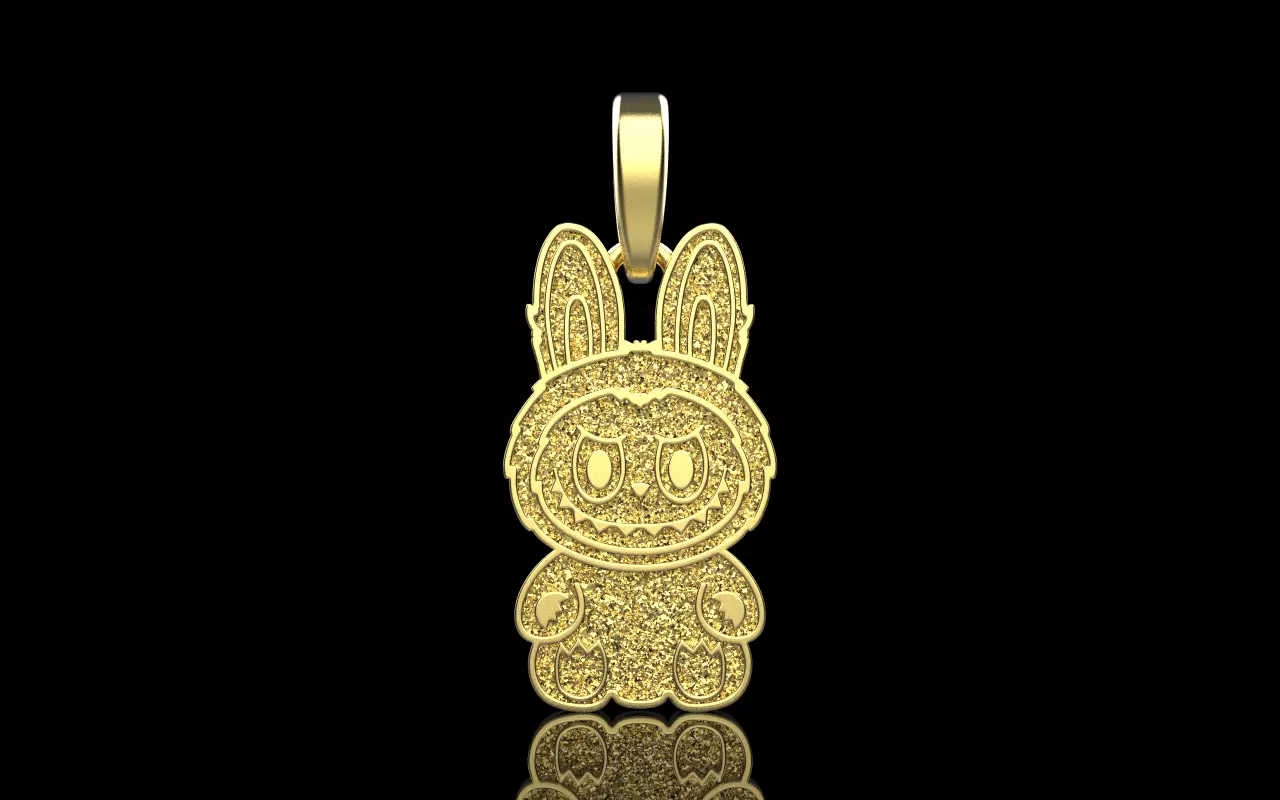 labubu pendant with texture model 1404 3D print model_9