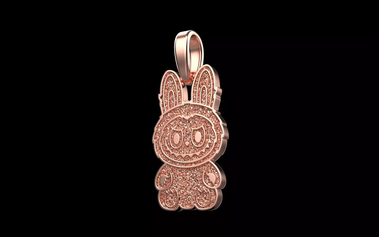 labubu pendant with texture model 1404 3D print model_22