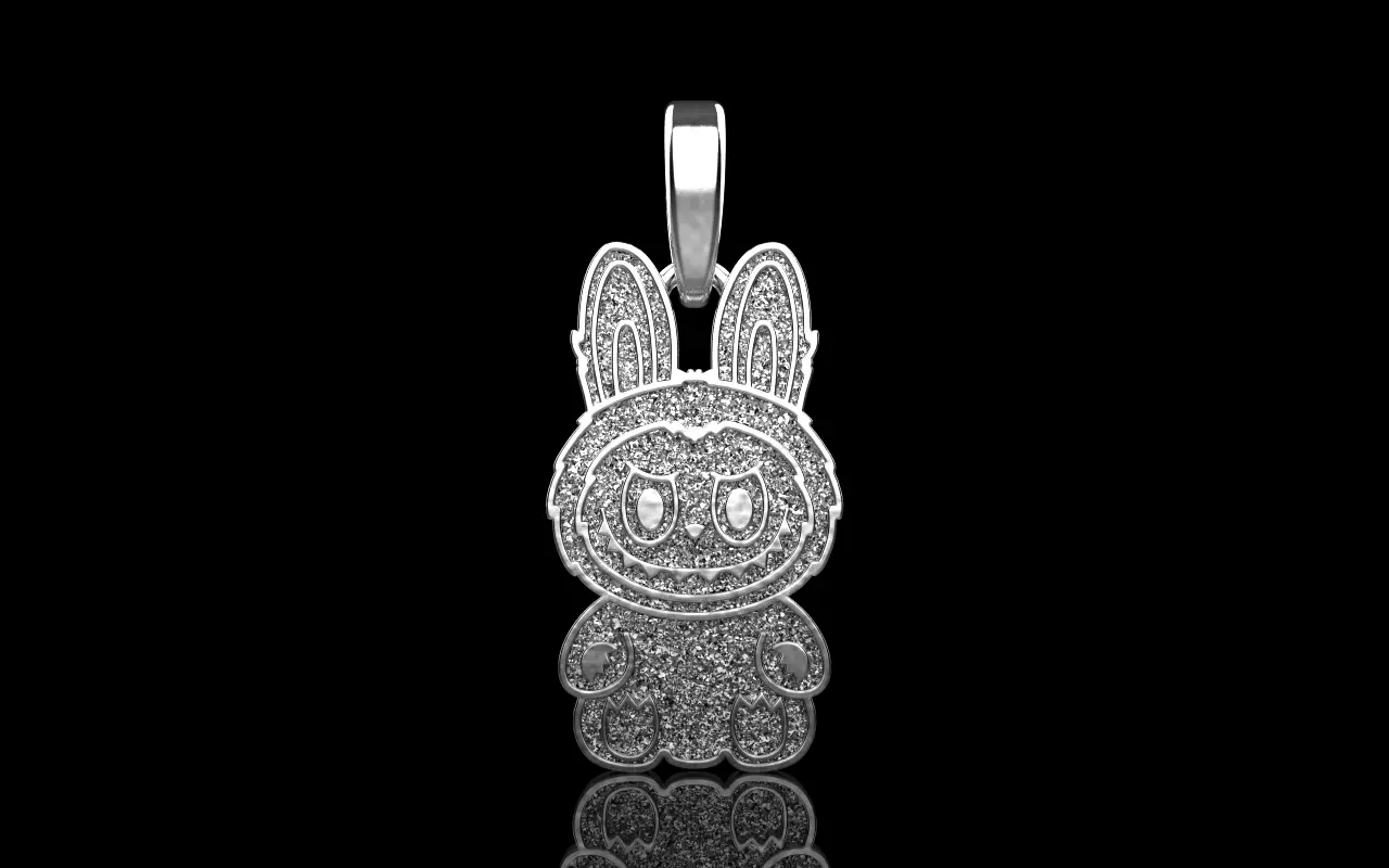 labubu pendant with texture model 1404 3D print model_13