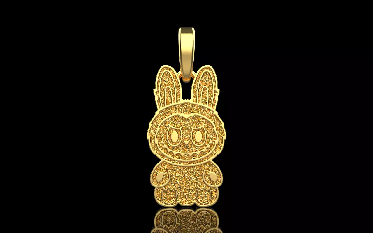 labubu pendant with texture model 1404 3D print model_8