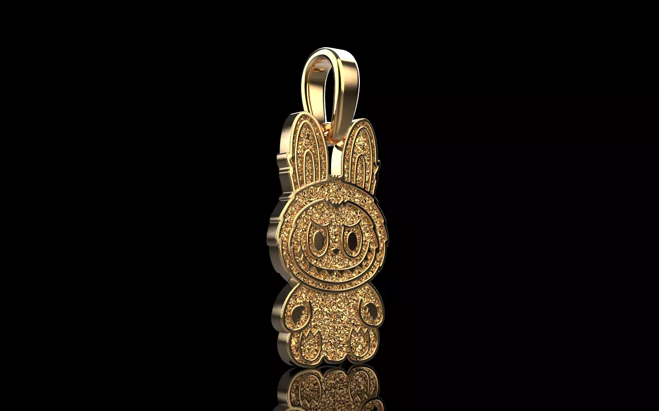 labubu pendant with texture model 1404 3D print model_1