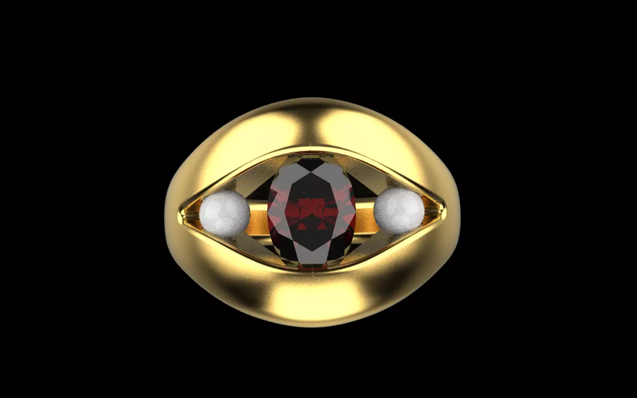 Pearl ring model 592 3D print model_9