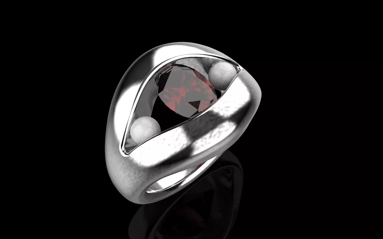 Pearl ring model 592 3D print model_2