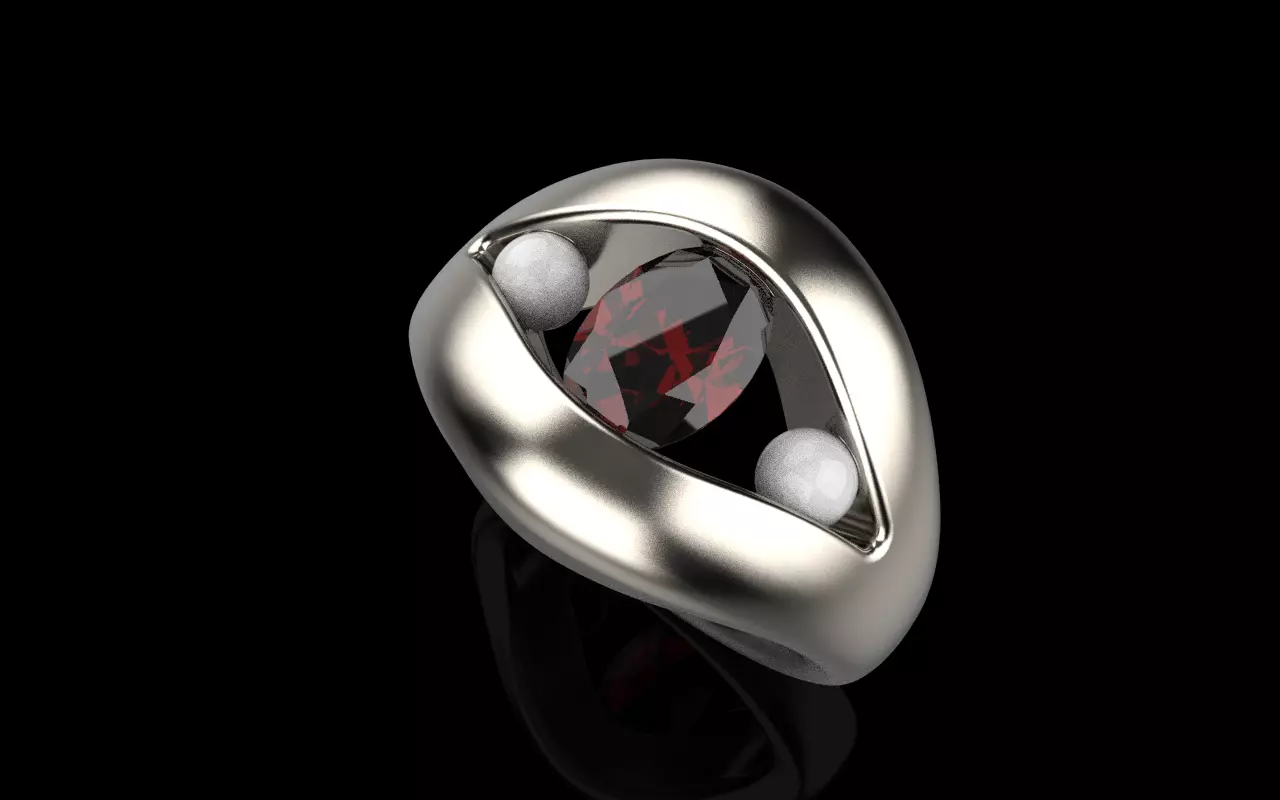 Pearl ring model 592 3D print model_1