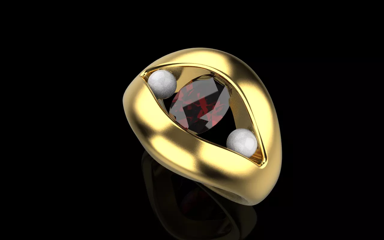 Pearl ring model 592 3D print model_19