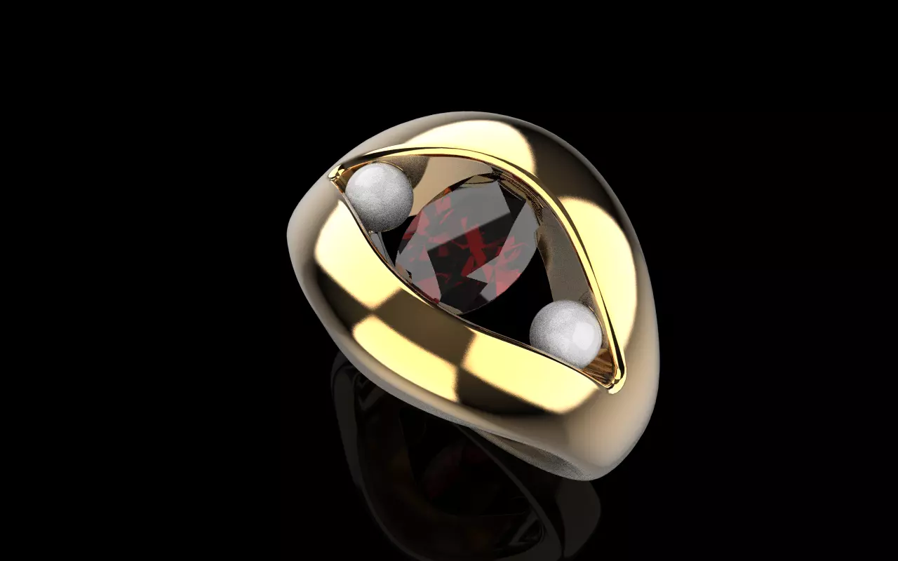 Pearl ring model 592 3D print model_22