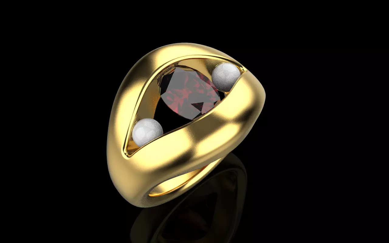 Pearl ring model 592 3D print model_14