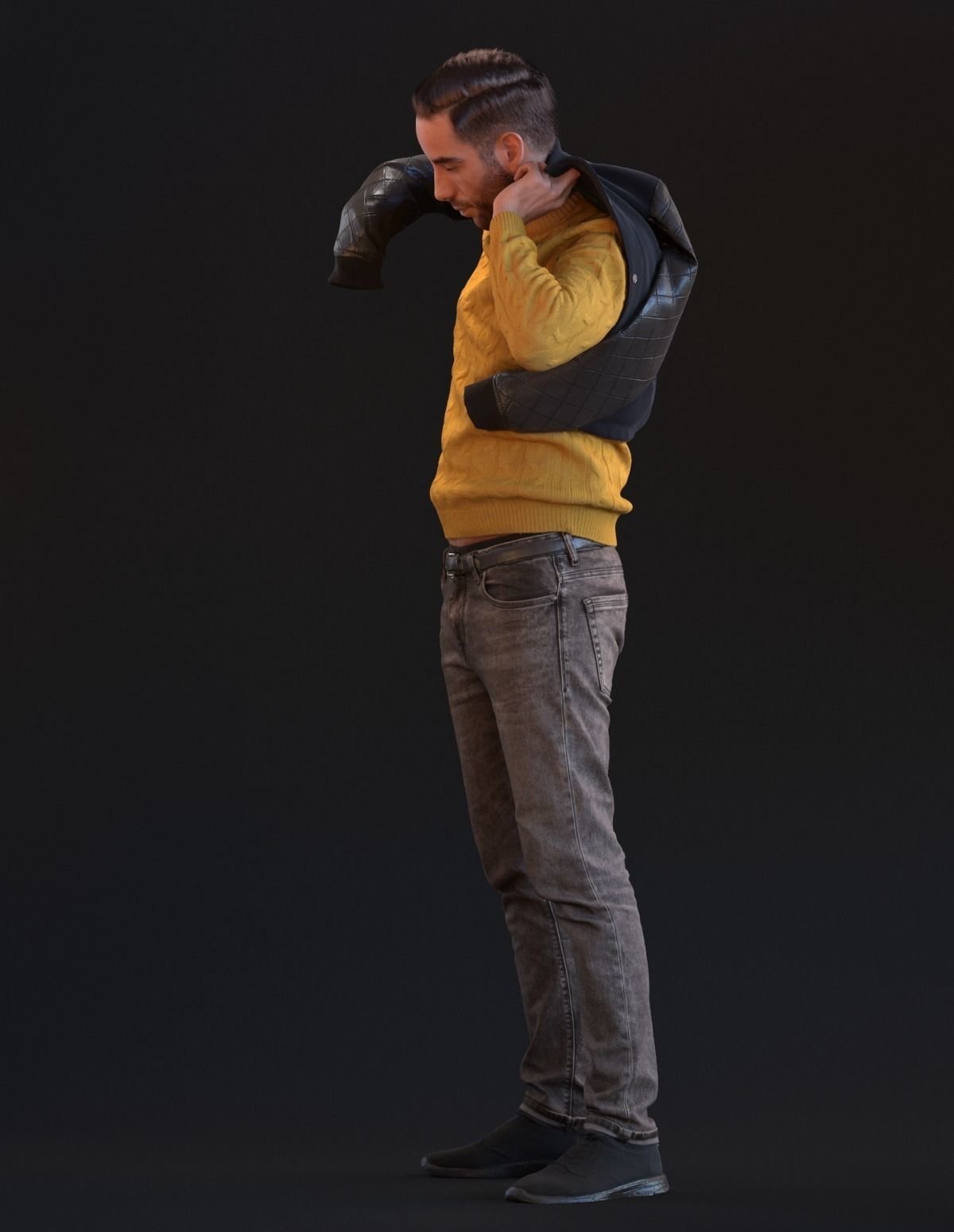 00046Skander004 Man Puts On Jacket 3D Model 3D model_2