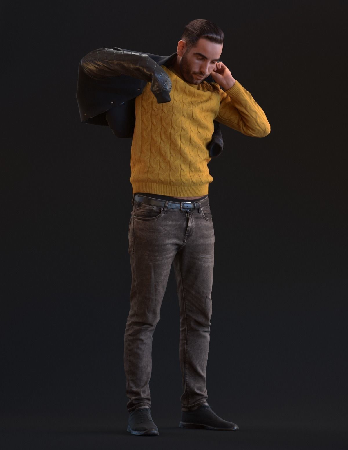 00046Skander004 Man Puts On Jacket 3D Model 3D model_9