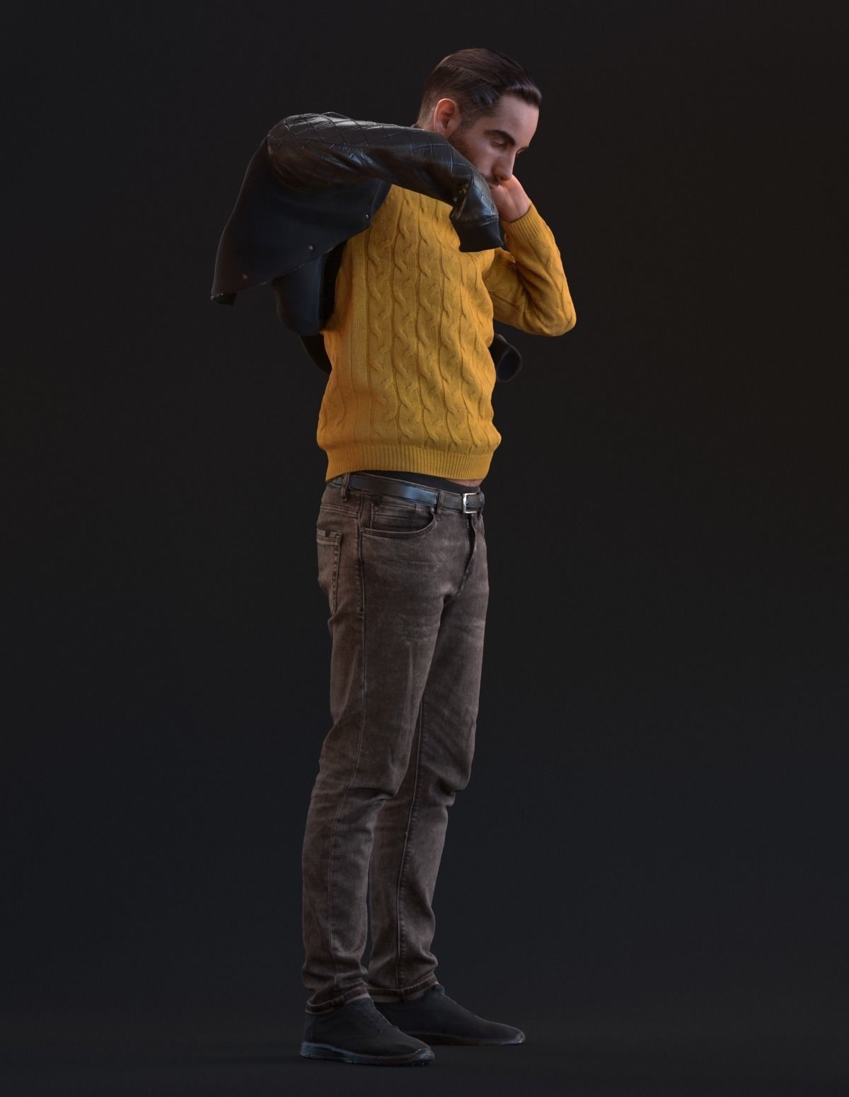 00046Skander004 Man Puts On Jacket 3D Model 3D model_11