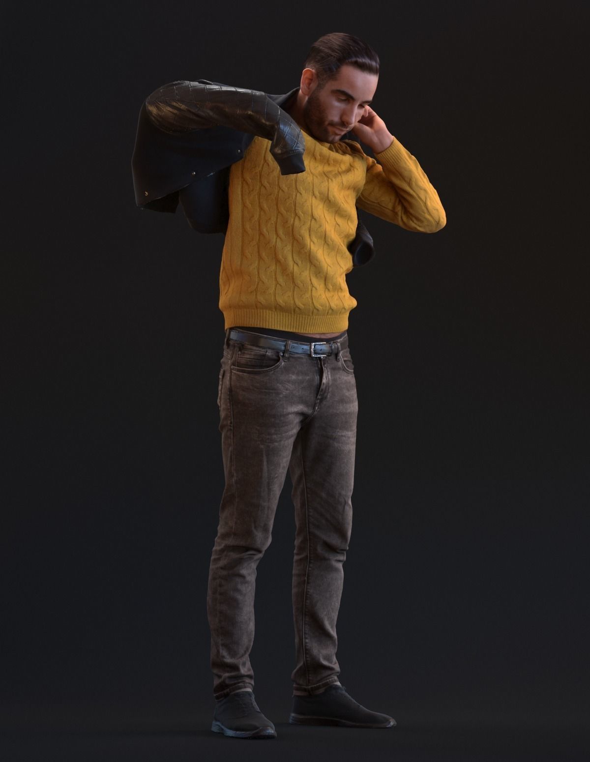 00046Skander004 Man Puts On Jacket 3D Model 3D model_10