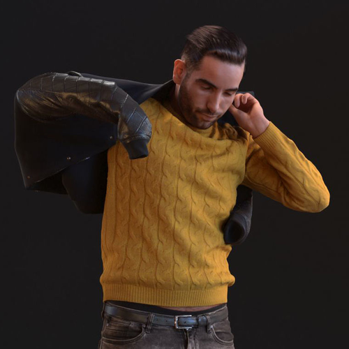 00046Skander004 Man Puts On Jacket 3D Model 3D model