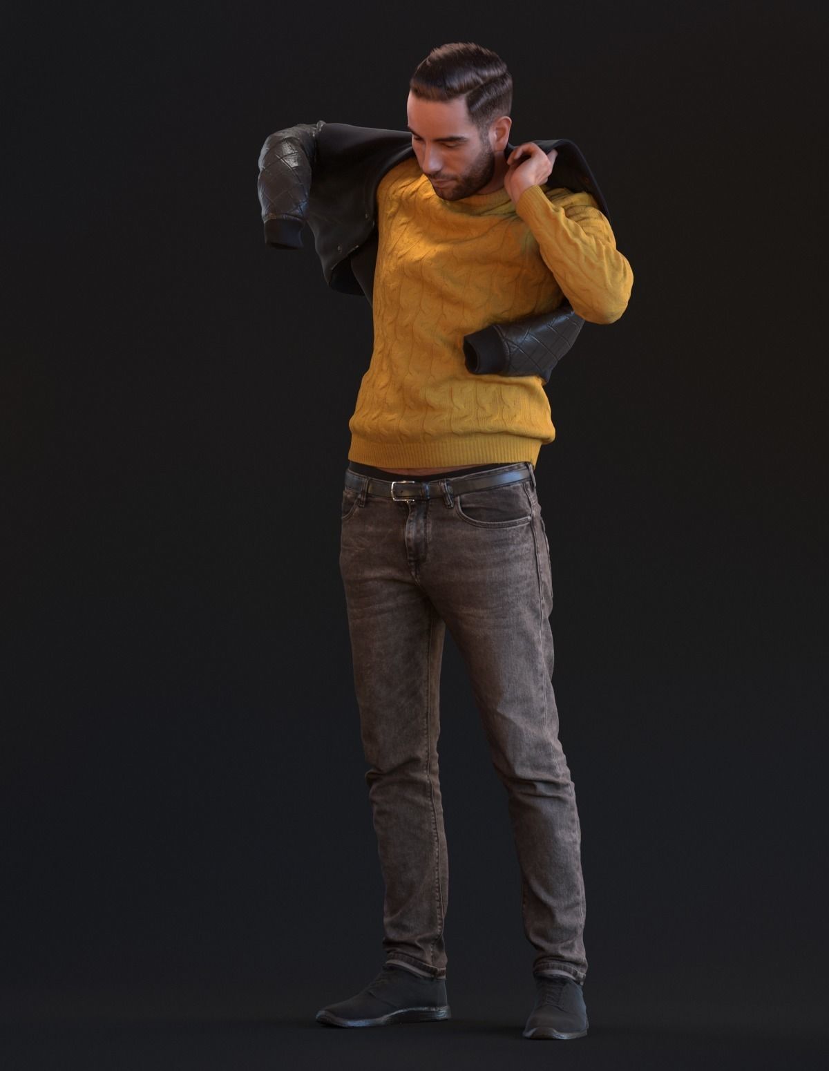 00046Skander004 Man Puts On Jacket 3D Model 3D model_3