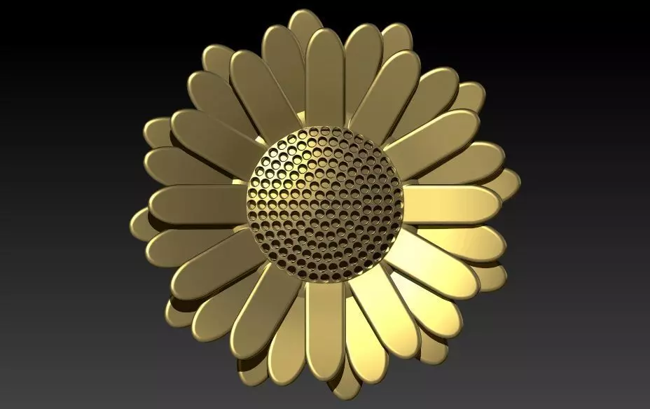 DAISY FLOWER PENDANT  3D print model_28