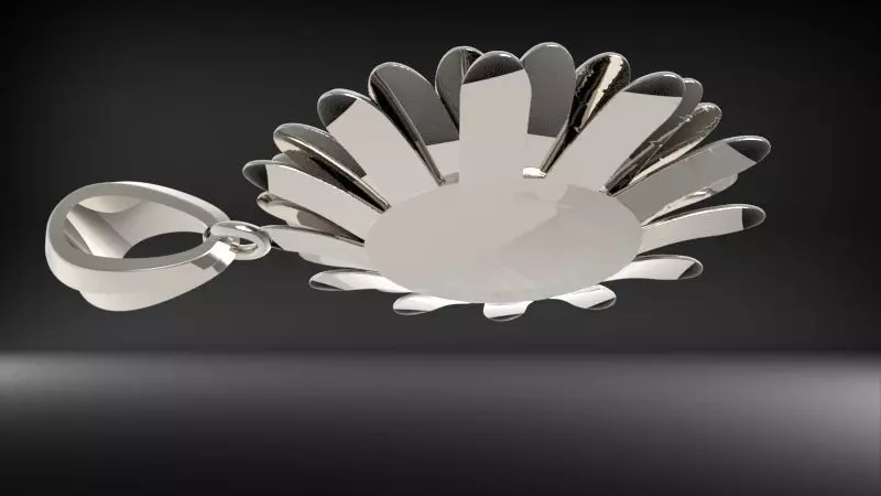 DAISY FLOWER PENDANT  3D print model_8