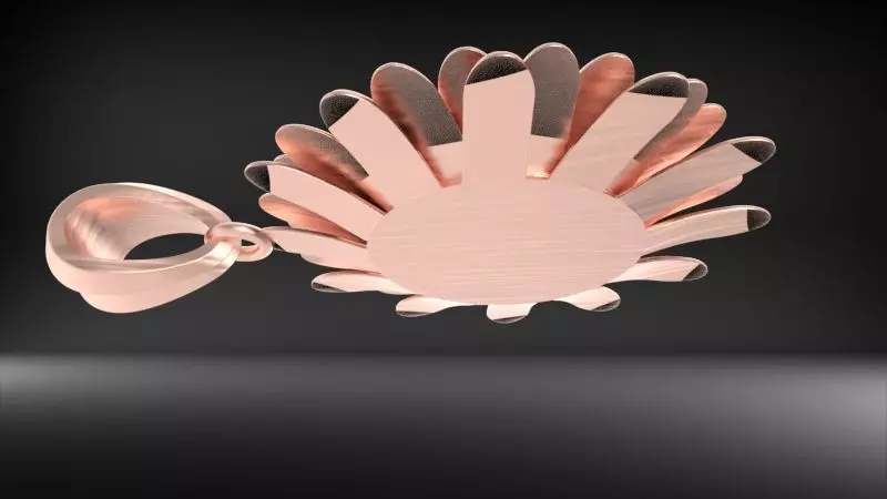 DAISY FLOWER PENDANT  3D print model_18