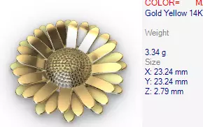 DAISY FLOWER PENDANT  3D print model_26