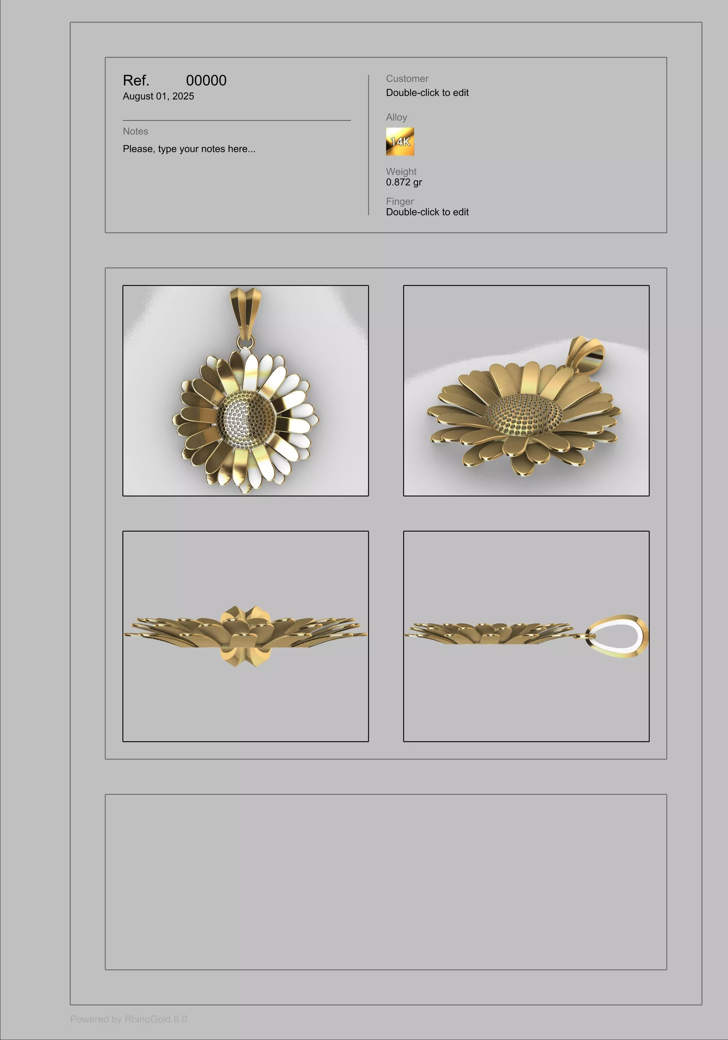 DAISY FLOWER PENDANT  3D print model_29