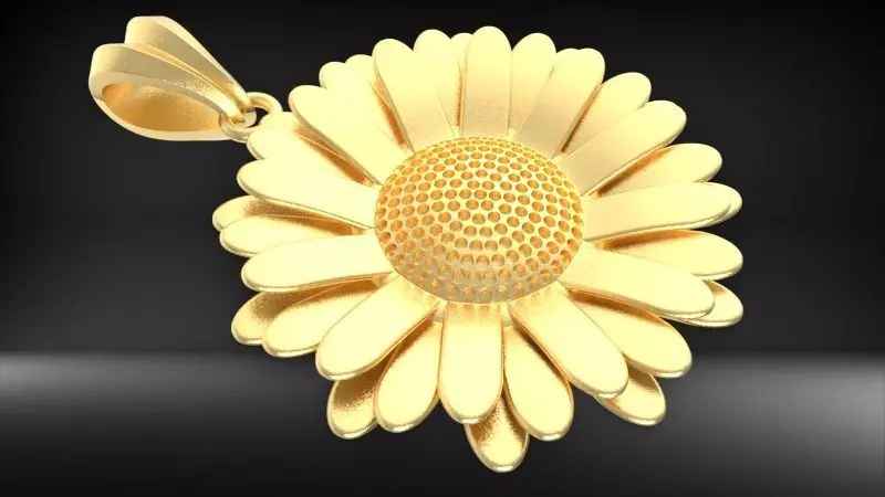 DAISY FLOWER PENDANT  3D print model_20
