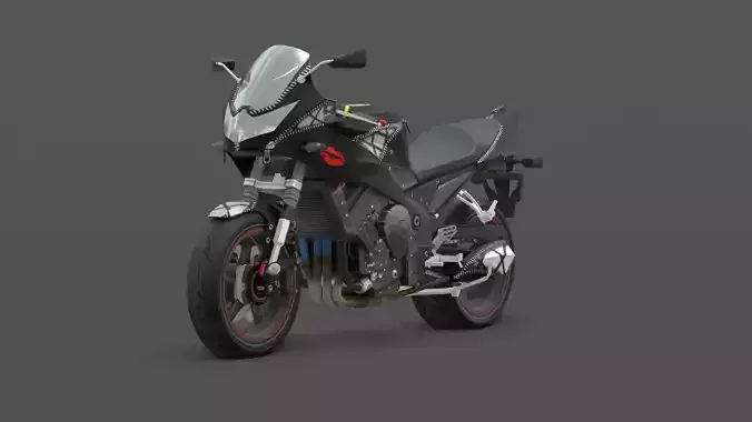 FV1100 TI Titanium Edition Motorcycle 3D Model