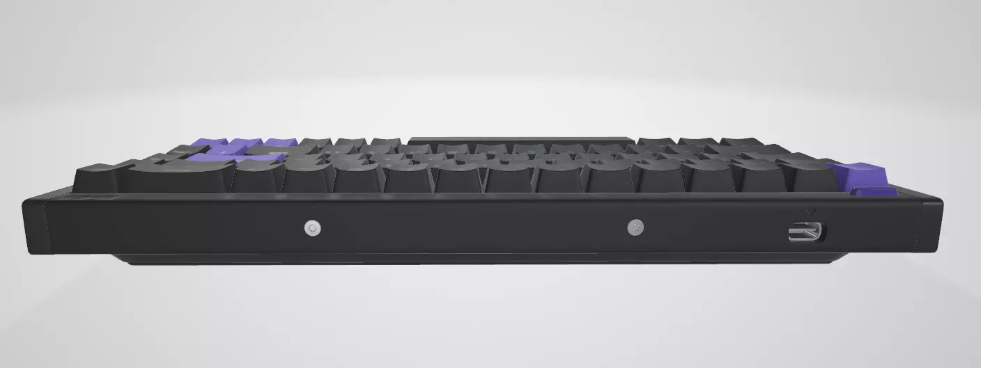 Aluminum mechanical keyboard Low-poly 3D model_2