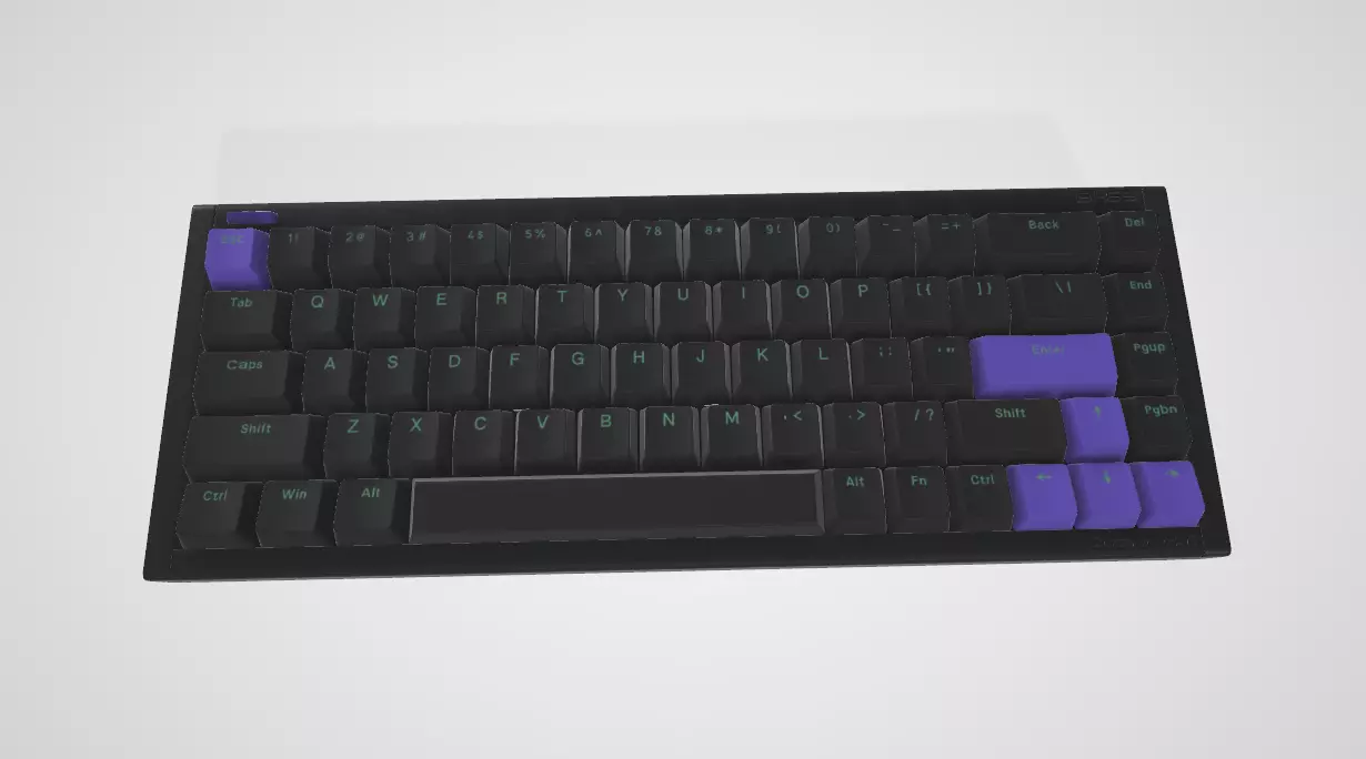 Aluminum mechanical keyboard Low-poly 3D model_0