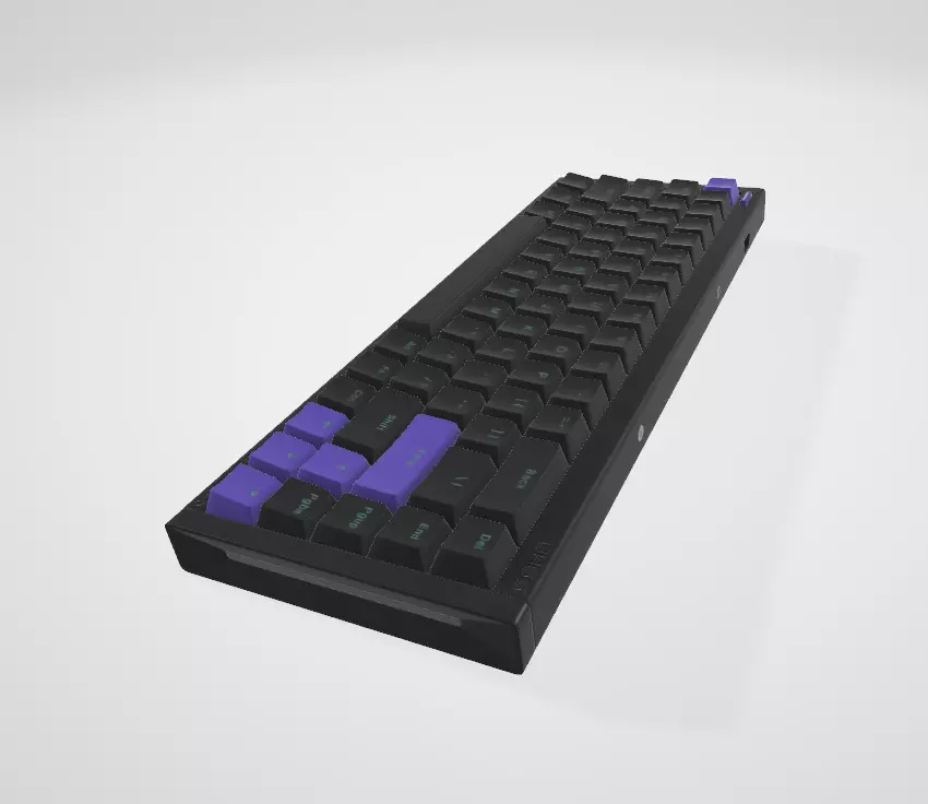 Aluminum mechanical keyboard Low-poly 3D model_3