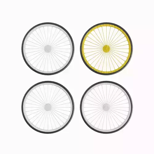 Bicycle Tire Set Low-poly 3D model