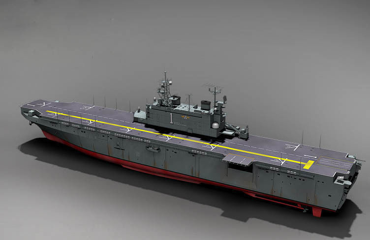 USS Tarawa LHA 1 amphibious assault ship 3D model_2