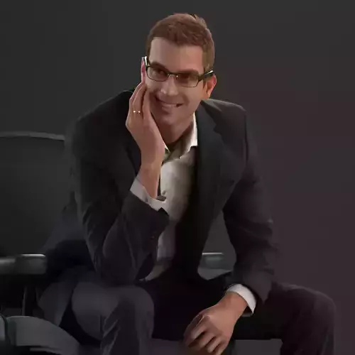 00056Jeffrey007 Business Man Pre Posed 3D Model