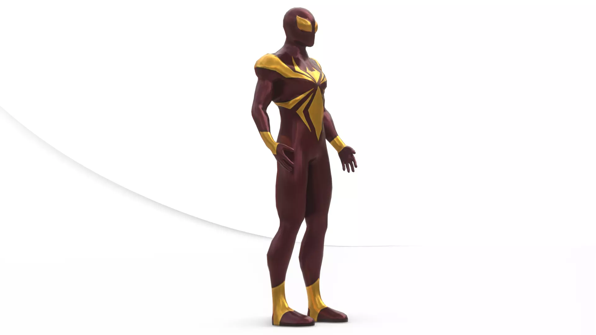 Iron spiderman Low-poly 3D model_10